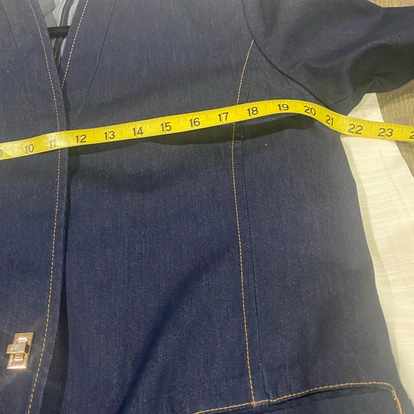 Chico’s Rich Indigo Refined Collarless Denim Duster - Picture 6 of 8